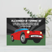 レッドスポー改造トスカーカスタム誕生日招待状 招待状 (スタンド正面)