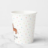 レッドスムースコートダッシュンドドッグハッピーバースデー 紙コップ (左)