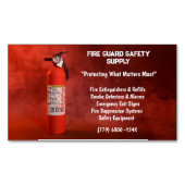 レッドスモークおよび消火器の防火 マグネット名刺 (正面)