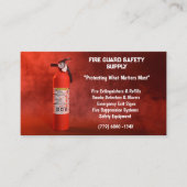 レッドスモークおよび消火器の防火 名刺 (正面)