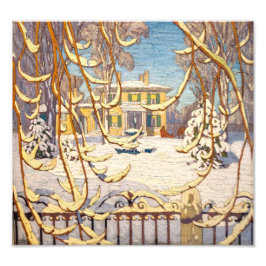 レッドスレイハウスウィンター |ローレン・ハリス | フォトプリント           