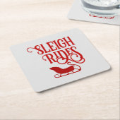 レッドスレイライドホリデー スクエアペーパーコースター (アングル)