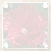 レッドスワンプハイビスカス開花フローラ ガラスコースター (裏面)