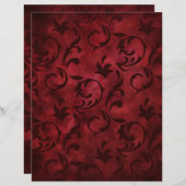 レッドスワーズスクラパターン（の模様が）あるップブック紙 (正面/裏面)