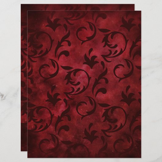 レッドスワーズスクラパターン（の模様が）あるップブック紙 (正面/裏面)