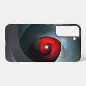 レッドスワールアートモダン抽象芸術パターン #19 SAMSUNG GALAXYケース (裏面横)