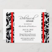 レッドスワールリハーサルディナーカード 招待状 (正面/裏面)