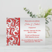 レッドスワール婚約記念日のパーソナライズ 招待状 (スタンド正面)