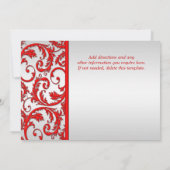 レッドスワール婚約記念日のパーソナライズ 招待状 (裏面)