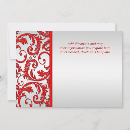 レッドスワール婚約記念日のパーソナライズ 招待状 (裏面)