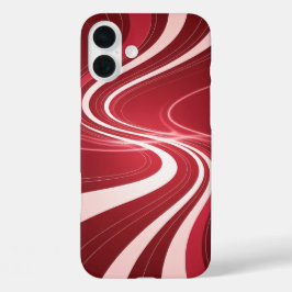 レッドスワール抽象的なレトロ波動スマホケース iPhone 16 PLUSケース