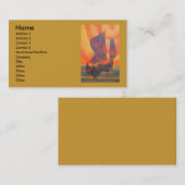 レッドセイルズインザサンセットキュービストジャンク抽象芸術 名刺 (正面/裏面)