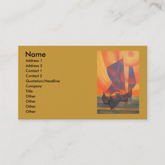 レッドセイルズインザサンセットキュービストジャンク抽象芸術 名刺 (正面)