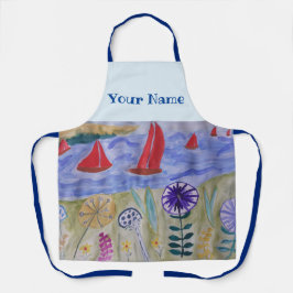 レッドセイルズ&フラワーエプロン エプロン