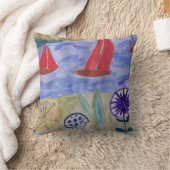 レッドセイルズ&フラワーズ クッション (ブランケット)