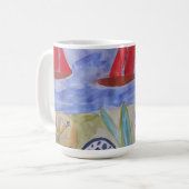 レッドセイルズ&フラワーズ コーヒーマグカップ (正面左)