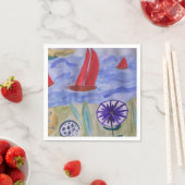 レッドセイルズ&フラワーズ スタンダードカクテルナプキン (インサイチュ)