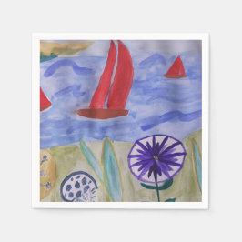 レッドセイルズ&フラワーズ スタンダードカクテルナプキン