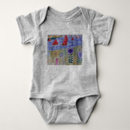 レッドセイルズ&フラワーズ ベビーボディスーツ