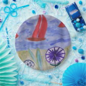 レッドセイルズ&フラワーズ ペーパープレート (パーティー)