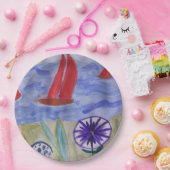 レッドセイルズ&フラワーズ ペーパープレート (パーティー)