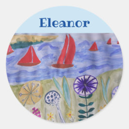 レッドセイルズ&フラワーズ ラウンドシール