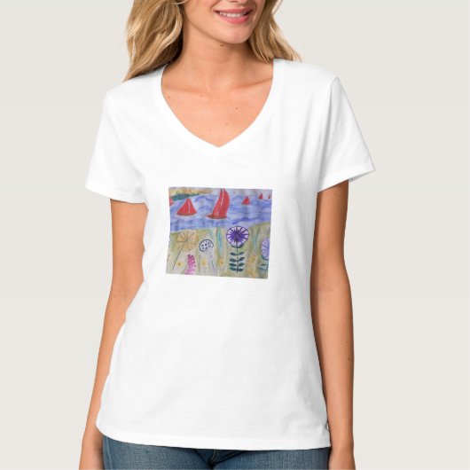 レッドセイルズ&フラワーズ Tシャツ (正面)