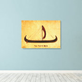 レッドセイルバイキング船 キャンバスプリント (インサイチュ (ウッドフロア))