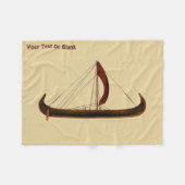 レッドセイルバイキング船 フリースブランケット (正面(横))