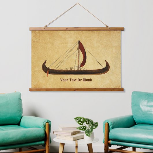 レッドセイルバイキング船 吊り下げ型タペストリー (リビング)