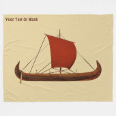 レッドセイルバイキング船II フリースブランケット (正面(横))