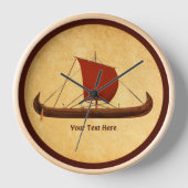 レッドセイルバイキング船II 壁時計 (正面)