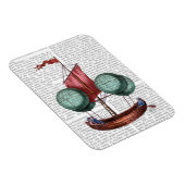 レッドセイル付き熱風船飛行船 マグネット (右側)