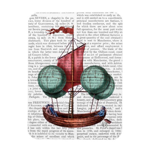 レッドセイル付き熱風船飛行船 マグネット (縦)