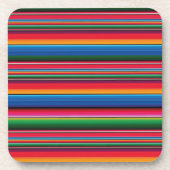 レッドセラプサルティロ伝統的メキシコ毛布Fl コースター (正面)