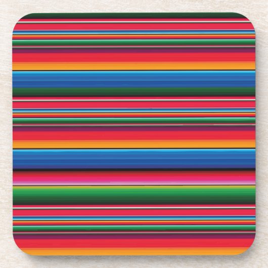 レッドセラプサルティロ伝統的メキシコ毛布Fl コースター (正面)