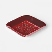 レッドセラミックルックアップルツリー ペーパープレート (傾斜あり)