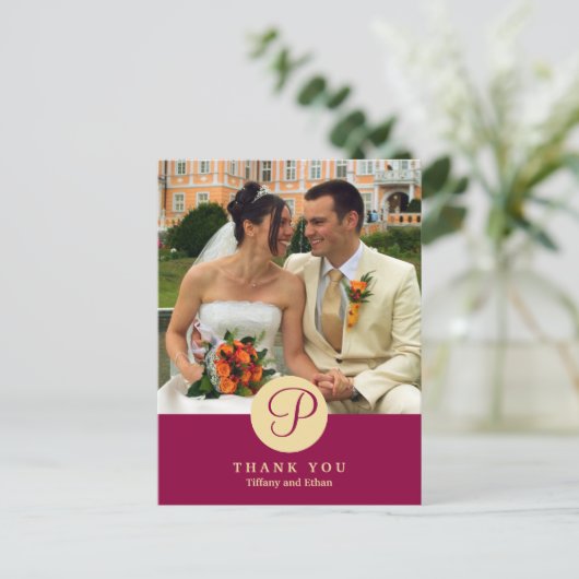 レッドセンタークラシックモノグラム写真ありがとう ポストカード (スタンド正面)