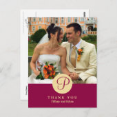 レッドセンタークラシックモノグラム写真ありがとう ポストカード (正面/裏面)