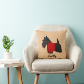 レッドセーターのスコティッシュ・テリア（スコッティ・ドッグ） クッション (椅子)