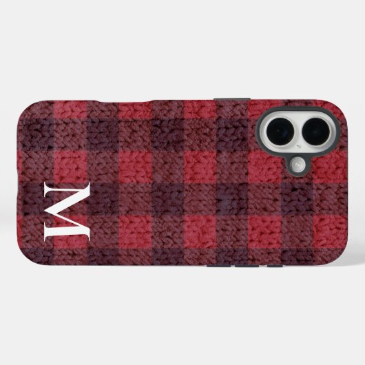 レッドセーターバッファロープレイドチェック Case-Mate iPhoneケース (裏面 (横))