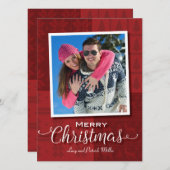 レッドセーターメリークリスマスフォトカード シーズンカード (正面/裏面)