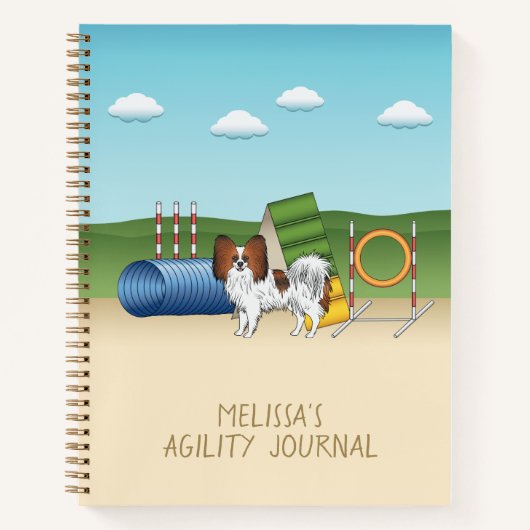 レッドセーブルパピロン – 犬犬アジリティジャーナル ノートブック (正面)