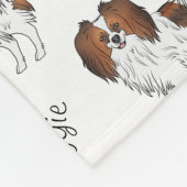 レッドセーブルファレーヌドッグと犬の名前パターン フリースブランケット (角)