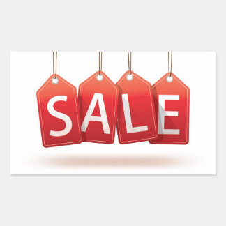 レッドセールラベルステッカー 長方形シール