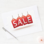 レッドセールラベルステッカー 長方形シール (封筒)