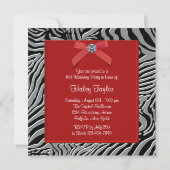 レッドゼブラスウィート16バースデーパーティー 招待状 (裏面)