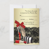 レッドゼブラハイヒールシューズレッドゼブラパーティーRSVP 出欠カード (裏面)