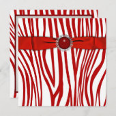 レッドゼブラパーティの招待状 招待状 (正面/裏面)