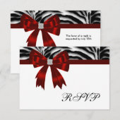 レッドゼブラレッドボウRSVP 出欠カード (正面/裏面)